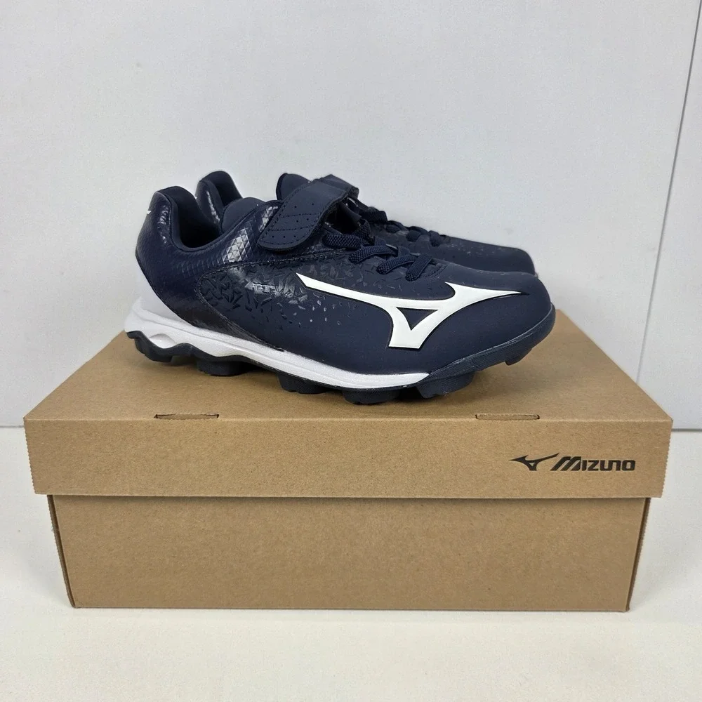 Mizuno Unisex Kids' Wave Select Nine Jr Baseball Cleats Navy/White Size 3